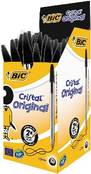 BIC Penne Nere a Sfera Cristal Original, Punta Media, 1.00 mm, Confezione 50 Pezzi 15 euro